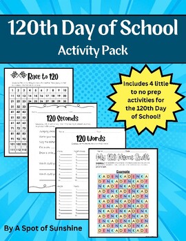 Preview of 120th Day of School Activity Pack!