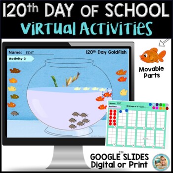 Preview of 120th Day of School VIRTUAL | Google Slides PRINT OPTION