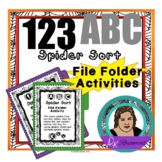 123 ABC Spider Sorting File Folder Activity Bundle