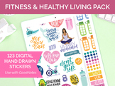 123 Digital Fitness Healthy Living Clip Art - Sticker PNGs