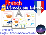 123 FRENCH Classroom Labels with Photographs, Flash Cards,