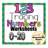 123 Tracing Numbers Worksheets 0 to 20 - Print and Go