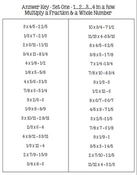 1 2 3 4 In A Row Math Game Multiply A Fraction A Whole Number