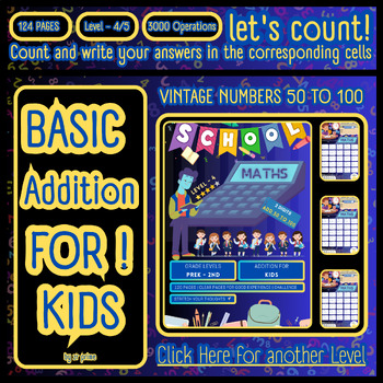 Preview of 124 Pages- 2 DIGITS - speed drills, Additions 50 to 100/ Math challenge /Level-4