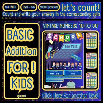 Preview of 124 Pages- 3DIGITS - speed drills, Additions 10 to 50 / Math challenge /Level-3