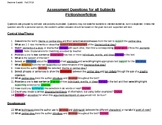 125 Color coded and key word identified assessment questions