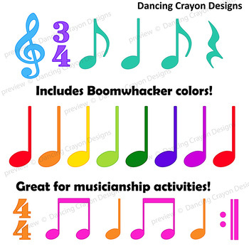 colorful music symbols clip art