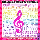 125 Colorful Music Notes and Symbols Clip Art | Musical Notation