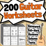 200 Guitar Worksheets | Tests Quizzes Homework Class Revie