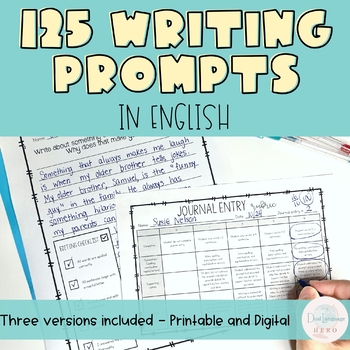 125 Journal writing prompts - Writing Center, Morning work, Early finishers