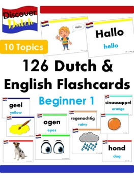 Preview of 126 Dutch Picture Flash Cards with English (Beginner)
