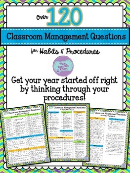 Preview of 127 Classroom Management Questions {FREEBIE}