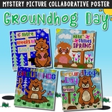 February Coloring Pages, Groundhog Day Collaboration Poste