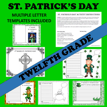 Preview of 12th Twelfth Grade Senior St. Patrick's Day Writing Activities