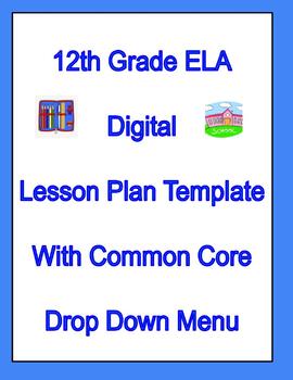 Preview of 12th grade ELA lesson plan template