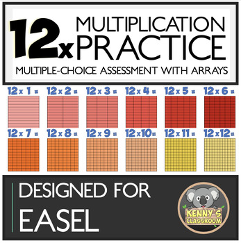Preview of 12x Multiplication Fact Arrays - Easel Assessment