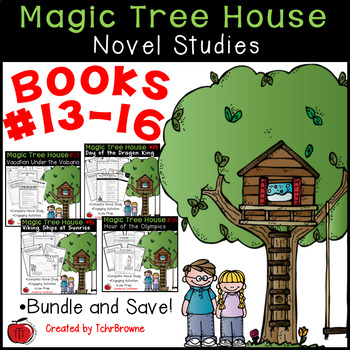 Preview of #13-16 Magic Tree House Book Novel Study Bundle