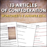 13 Articles of Confederation Reading Worksheets and Answer Keys