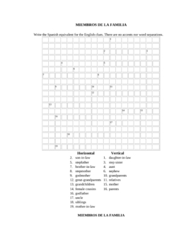13 Bilingual Spanish Crossword Puzzles by Mary Ellen Page TPT