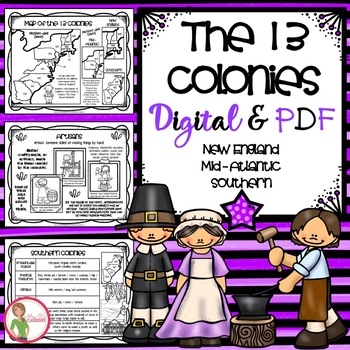 Preview of 13 COLONIES - ANCHOR CHARTS - DIGITAL & PDF - Distance Learning