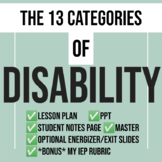 13 Categories of Disability - Simple Lesson Plan