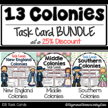 Preview of 13 Colonies Task Card Bundle