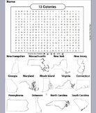 13 Colonies Activity: Word Search Worksheet