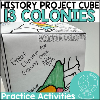 Preview of 13 Colonies - 3D Project Cube - American Revolution History Craft 