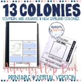 13 Colonies Activity Flip Book & Map - 4th and 5th grade S
