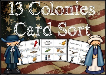 Preview of 13 Colonies Card Sort Activity