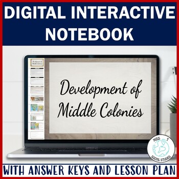 Preview of 13 Colonies Colonial America Digital Interactive Notebook: Middle Colonies