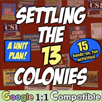 Preview of 13 Colonies Colonial America Unit Activities Bundle for American US History
