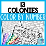 13 Colonies Color by Number, Reading Passage and Text Marking