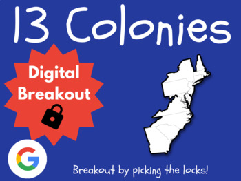 Preview of 13 Colonies Digital Breakout (Escape Room, Scavenger Hunt, History)