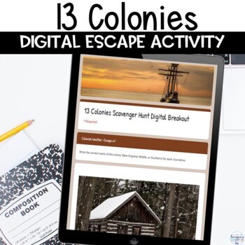 Preview of 13 Colonies Digital Escape Activity