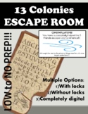 13 Colonies Escape Room (Digital and Printable Colonial Breakout)