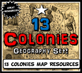 13 Colonies Geography Activity Set - Geography of Colonial