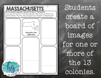 13 Colonies Image Board Activity by History Gal | TpT