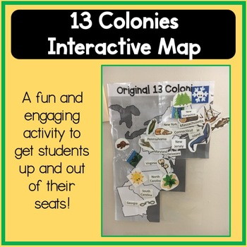 Preview of 13 Colonies Interactive Map Activity