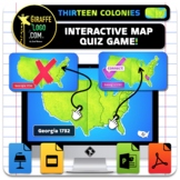 13 Colonies Interactive World Geography Game & Map Quiz