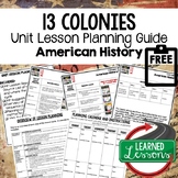 13 Colonies Lesson Plan Guide American History Lesson Plan