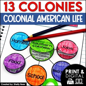 Preview of 13 Colonies Daily Life Project and Activities | Colonial America Life and Times