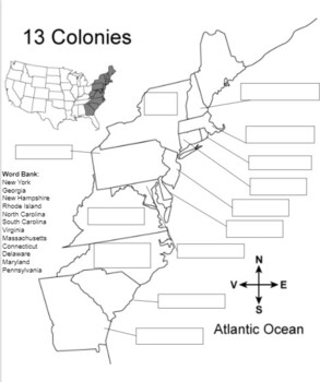 Preview of 13 Colonies Map