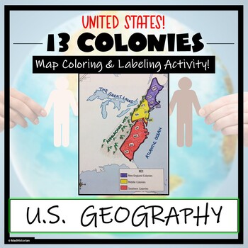 Preview of 13 Colonies Map Activity- Label and Color the Map!
