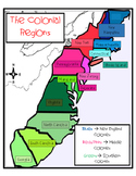 13 Colonies Map/Poster