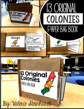 Preview of 13 Colonies Paper Bag Book
