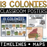 13 Colonies Maps Posters Colonization Timeline - 13 Coloni