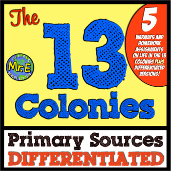 Preview of 13 Colonies Reading Passages | Differentiated 13 Colonies Primary Sources