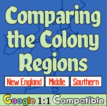 Preview of 13 Colonies Regions New England, Middle, & Southern Colony Regions