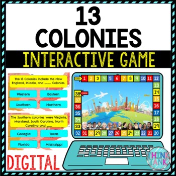 Preview of 13 Colonies Review Game Board | Digital | Google Slides
